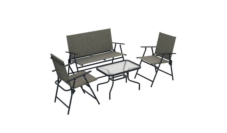 Outsunny Outdoor 4 Pieces Patio Furniture Set - Brown