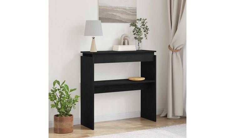 Walplus Engineered Wood Console Table - Black Oak - 80 x 30 x 80 cm