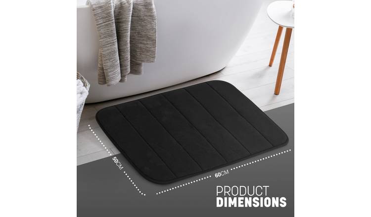 Keplin Memory Foam Non-Slip Bath Mat 50 x 60cm - Black