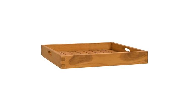 Walplus Wood Serving Tray - Brown - 50 x 50 x 7 cm