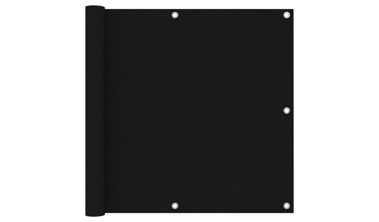 Walplus Polyester Oxford Balcony Screen - Black - 90 x 500 cm