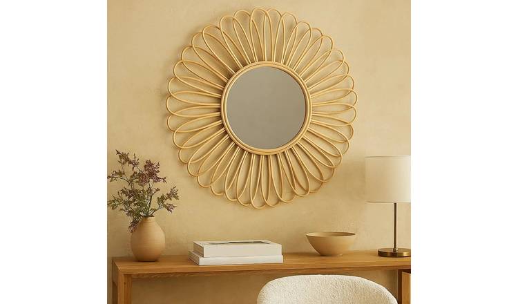Orsina Batu Rattan Wall Mirror – Natural