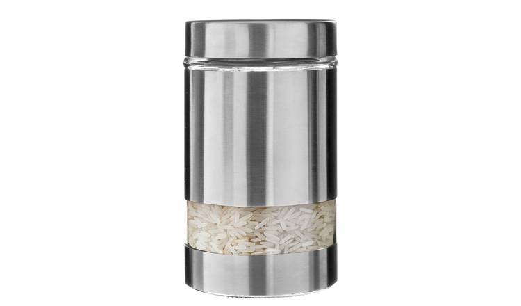 Orsina Luca Luca Stainless Steel And Glass Storage Jar 1000ml