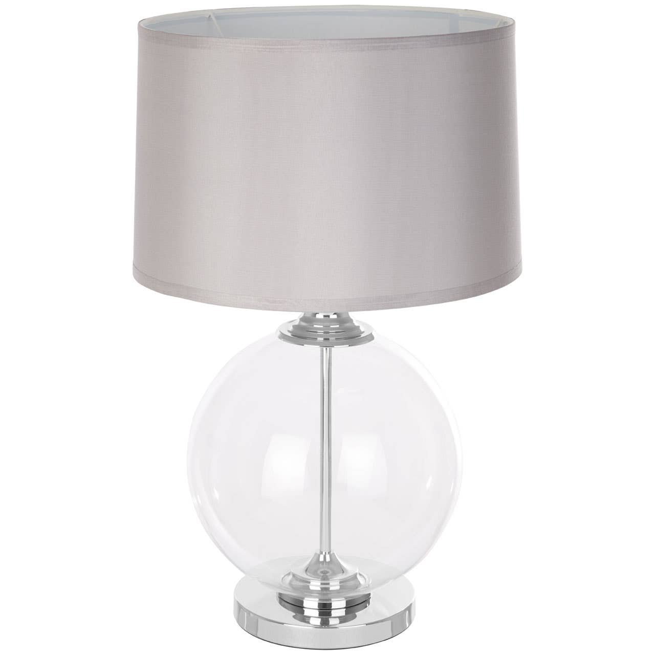 Orsina Edna Small Glass Table Lamp With Silk Shade – Silver - Image 3