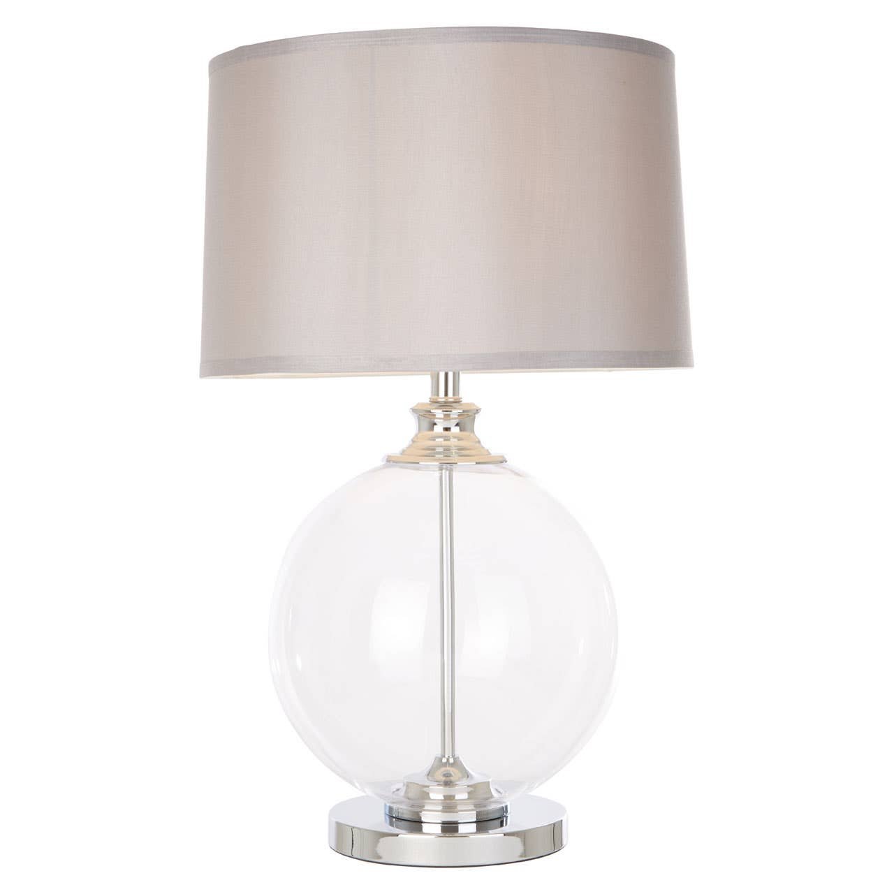 Orsina Edna Small Glass Table Lamp With Silk Shade – Silver - Image 4