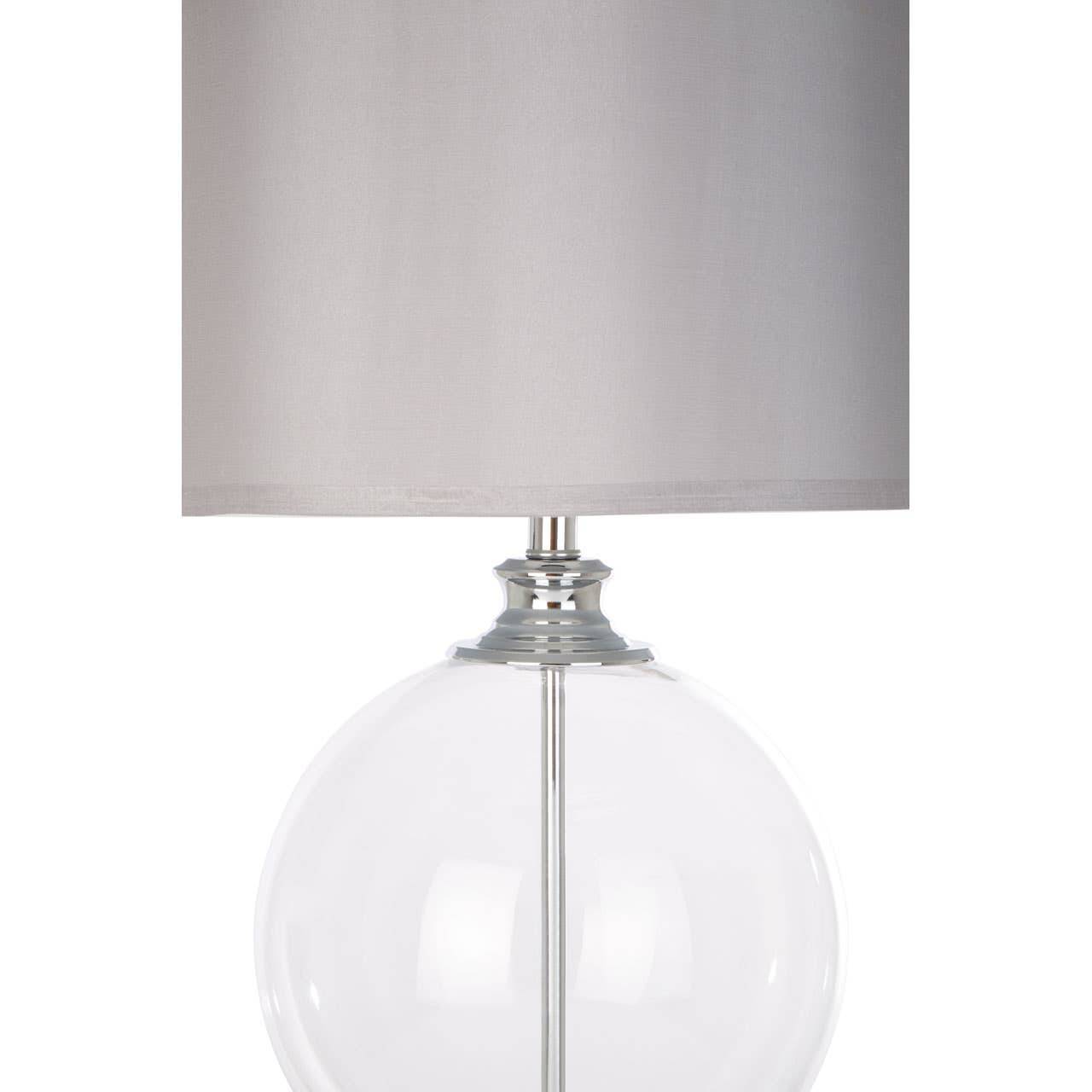 Orsina Edna Small Glass Table Lamp With Silk Shade – Silver - Image 5
