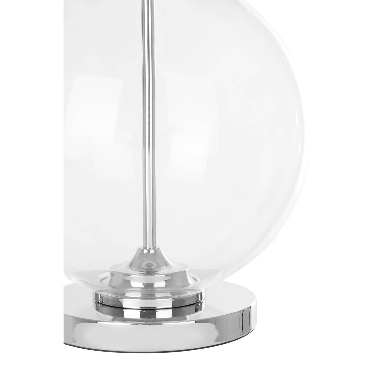 Orsina Edna Small Glass Table Lamp With Silk Shade – Silver - Image 6