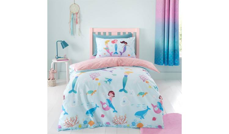 Catherine Lansfield Mermaid Duvet Cover Set - Single - Blue