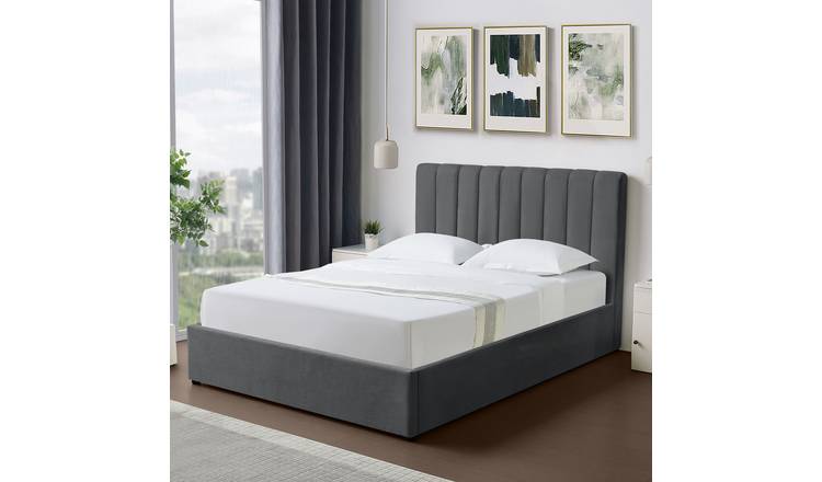 Artemis Home Evelynne Fabric 135cm Double Ottoman Bed with Storage - Dark Grey
