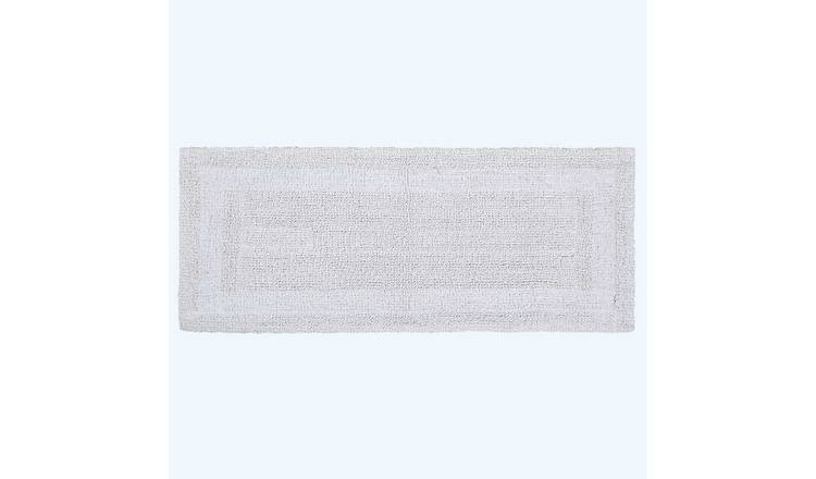 Homescapes Reversible Bath Mat Runner - White