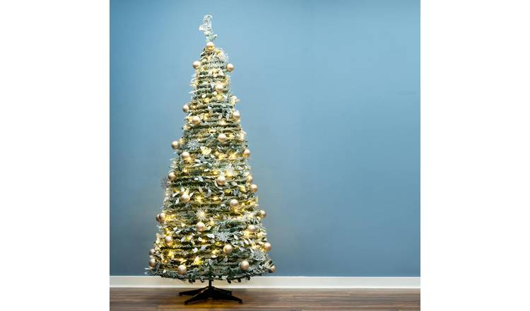 Christmas Tree World 6ft Pre-Lit Snowflecked Pop-Up Christmas Tree