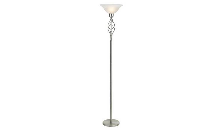 Happy Homewares Knot Twist in Satin Chrome Floor Lamp - 33cm