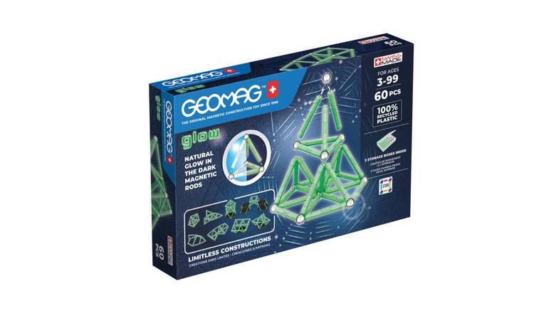 Geomag Glow Shapes 60 Piece Magnetic Block Set