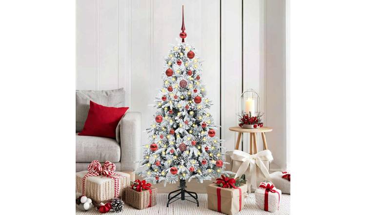 Walplus 150 LED Lights Hinged Christmas Tree Indoor Use - White - 150 cm