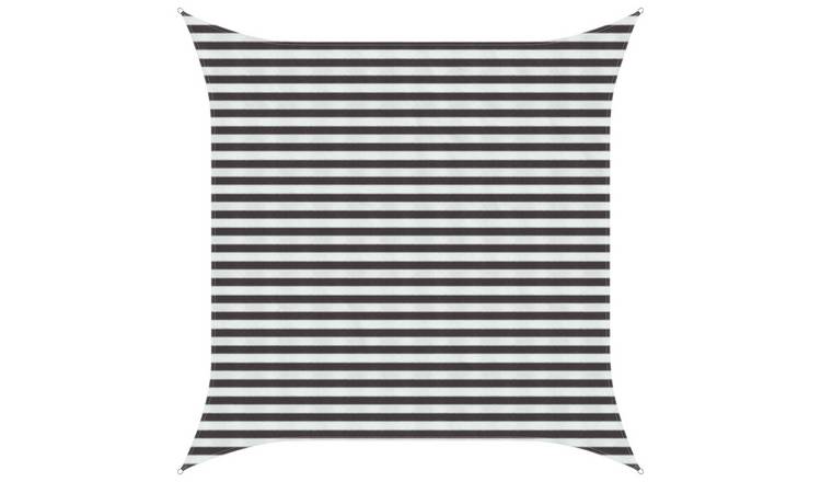 Walplus Square HDPE Sun Shade Sail - Anthracite and White - 300 x 300 cm