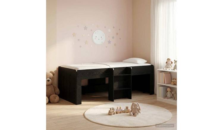 Walplus Engineered Wood Single Kids Loft Bed - Black Oak