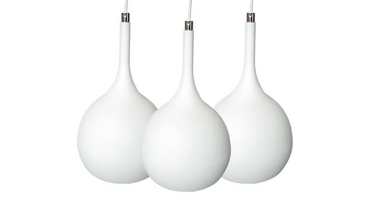 Loops Direct Fabric and Steel Pendant Lights - Matt White and Copper