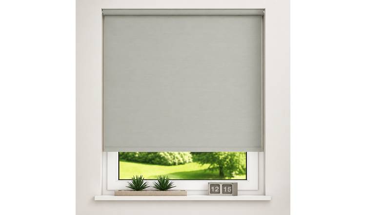 New Edge Blinds Light Grey Thermal Blackout Roller Blind - 120cm x 165cm