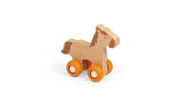 Bigjigs Toys Farm Animal on Wheels Horse - 12 Months +