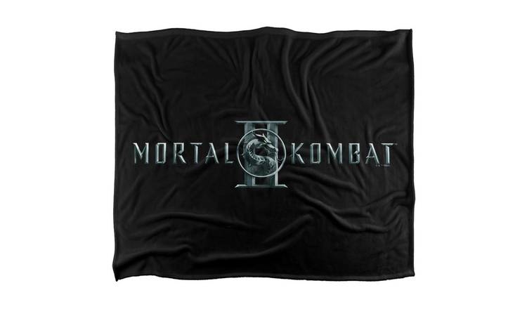 Mortal Kombat 2 Logo Soft Touch Black Blanket - 152cm x 127cm