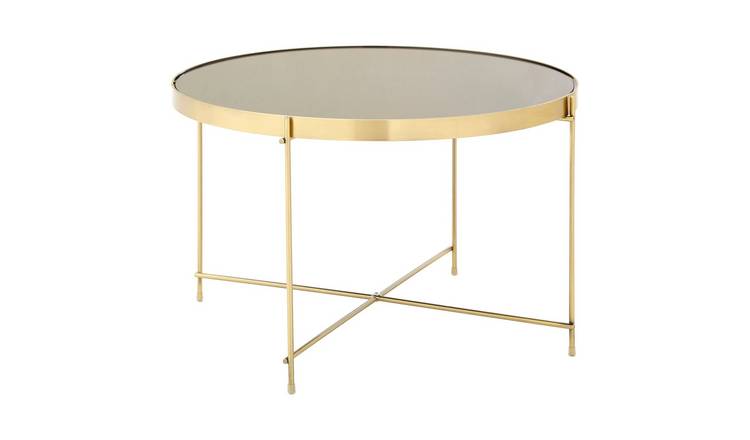 Orsina Allure Mirrored Round Side Table - Gold