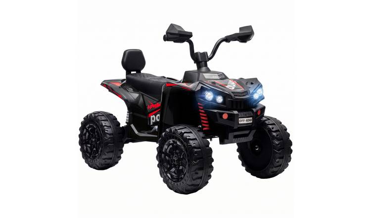AIYAPLAY 24V 2 Seater 3-8 Years Dual Motor Electric Quad Bike - Black