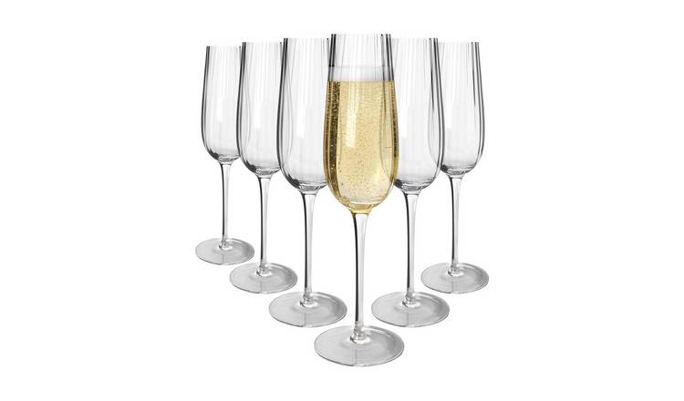 Argon Tableware Kensington Optic Crystal Champagne Flutes - 240ml - Pack of 6