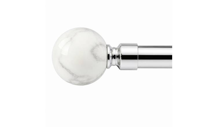 New Edge Blinds 16-19mm Silver Mineral Eyelet Curtain Pole - 120cm - 210cm