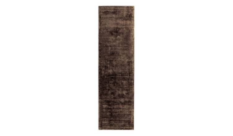 Mega Flooring Brown Handmade Plain Rug - 66 x 240cm
