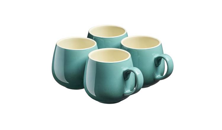 Cooks Professional 4 Piece Colourful Round Mug Set 350ml - Teal