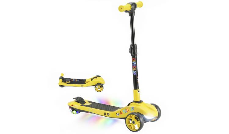 AIYAPLAY 6 to 10 Years 3 Wheel Foldable LED Electric Scooter – Yellow