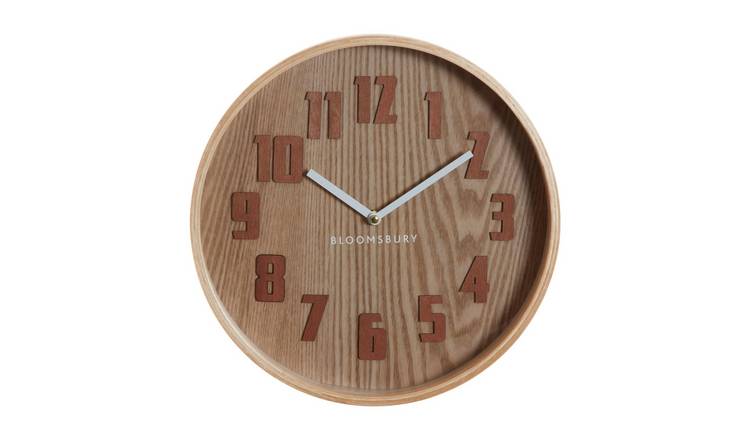 Orsina Vitus 30cm Dia Grain Small Wall Clock - Brown