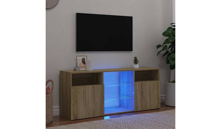 Walplus LED Engineered Wood TV Cabinet - Light Oak - 120 x 30 x 50 cm