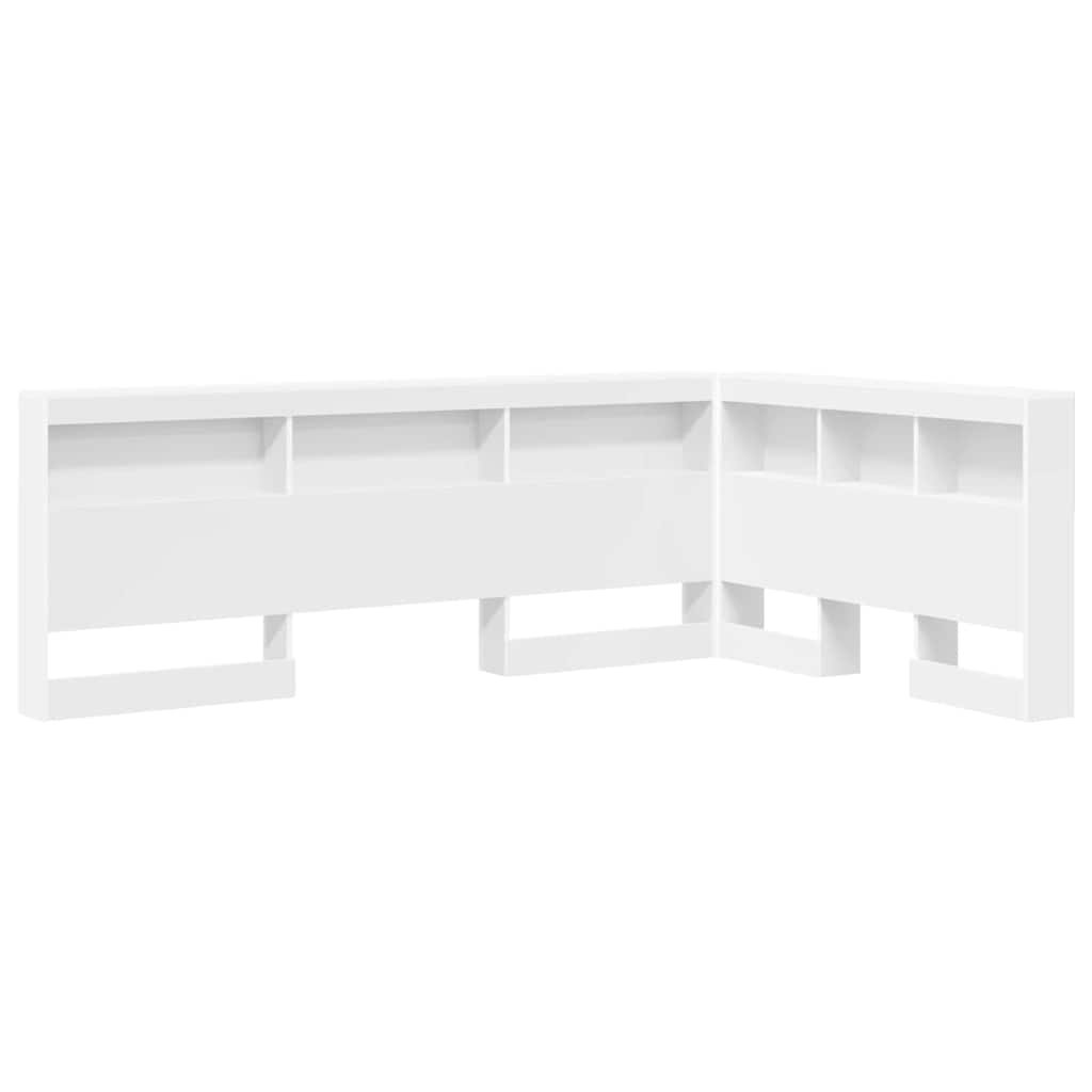 Walplus Engineered Wood Storage Headboard - White - 207.5 x 137.5 x 76.5 cm - Image 2