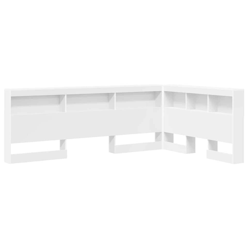 Walplus Engineered Wood Storage Headboard - White - 207.5 x 137.5 x 76.5 cm - Image 2