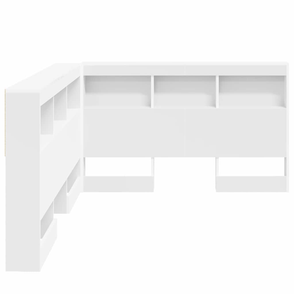 Walplus Engineered Wood Storage Headboard - White - 207.5 x 137.5 x 76.5 cm - Image 7