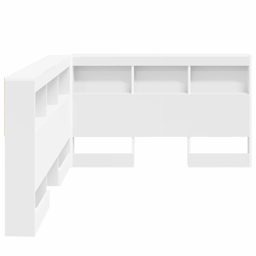 Walplus Engineered Wood Storage Headboard - White - 207.5 x 137.5 x 76.5 cm - Image 7