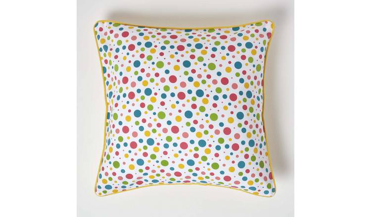 Homescapes Multicoloured Cotton Polka Dot Cushion Cover - 60 x 60 cm