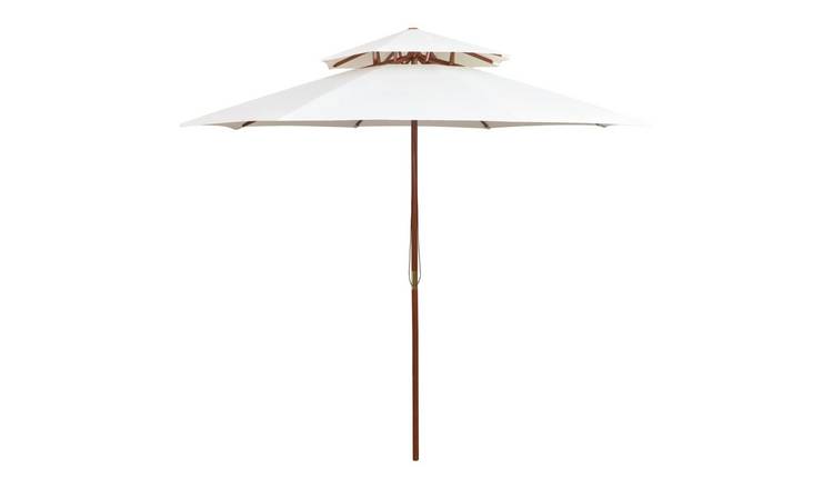 Walplus Height Garden Parasol - Cream White - 259 cm
