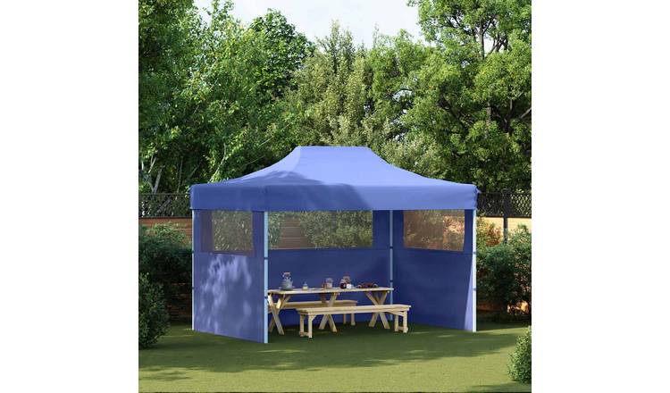 Walplus 3 x 4 m Professional Steel Folding Party Tent with 3 Sidewalls - Blue