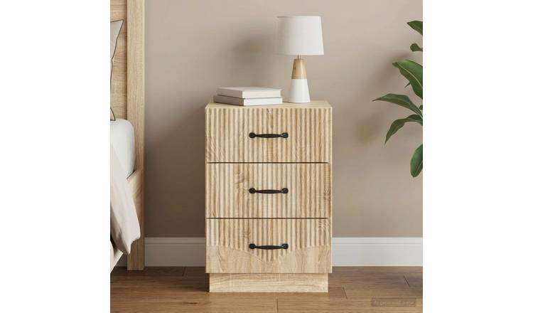 Walplus Engineered Wood Bedside Cabinet - Sonoma Oak - 43 x 41 x 63.5 cm