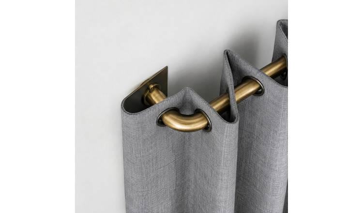New Edge Blinds 25-28mm Brass Room Darkening Curtain Pole - 120cm - 210cm