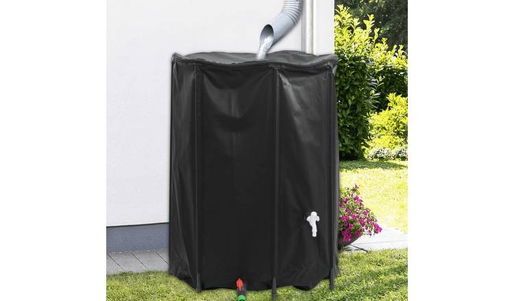 Walplus PVC Water Container with Tap Foldable 1350 L - Black - 120 x 120 cm
