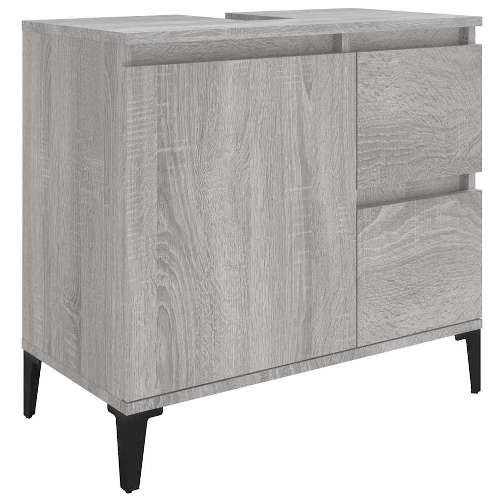 Walplus Engineered Wood Bathroom Cabinet - Grey Sonoma - 65 x 33 x 60 cm - Image 2