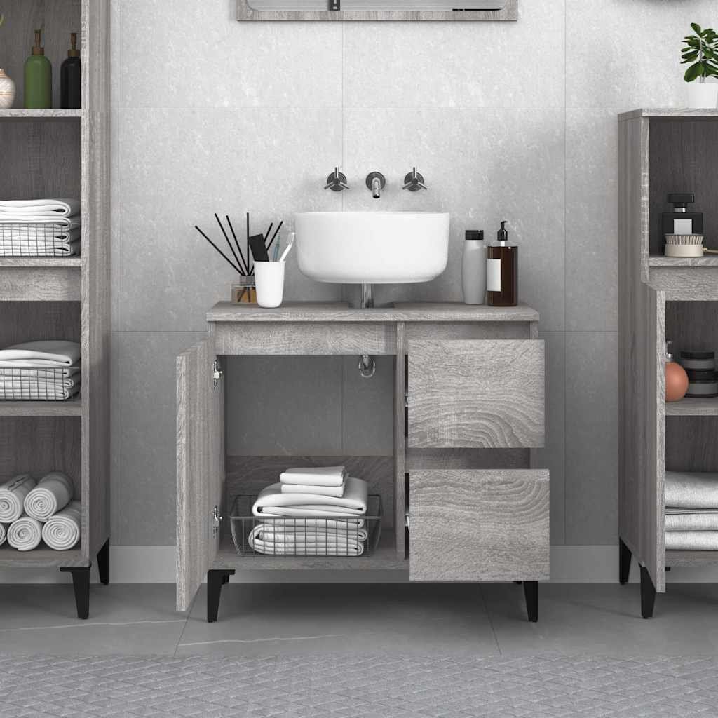 Walplus Engineered Wood Bathroom Cabinet - Grey Sonoma - 65 x 33 x 60 cm - Image 3
