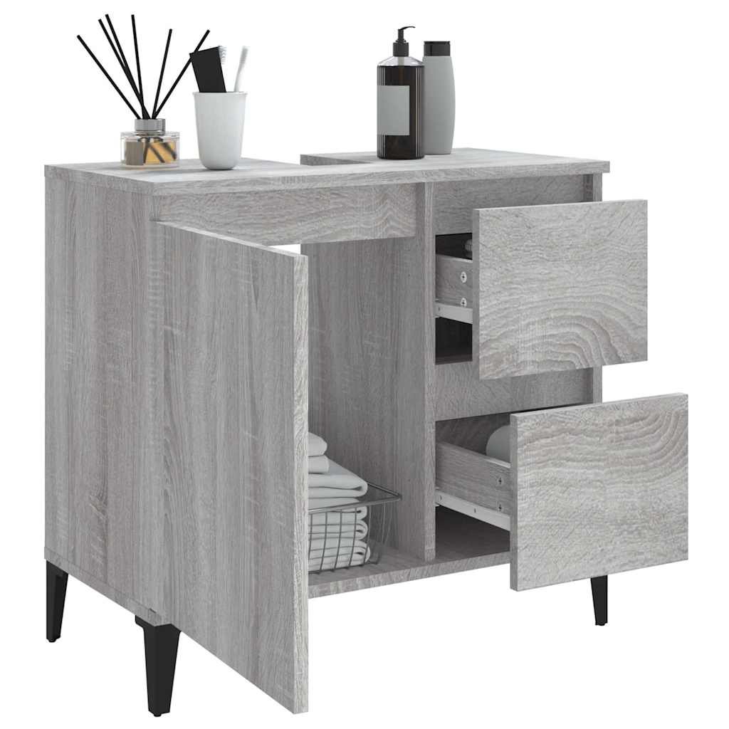 Walplus Engineered Wood Bathroom Cabinet - Grey Sonoma - 65 x 33 x 60 cm - Image 4