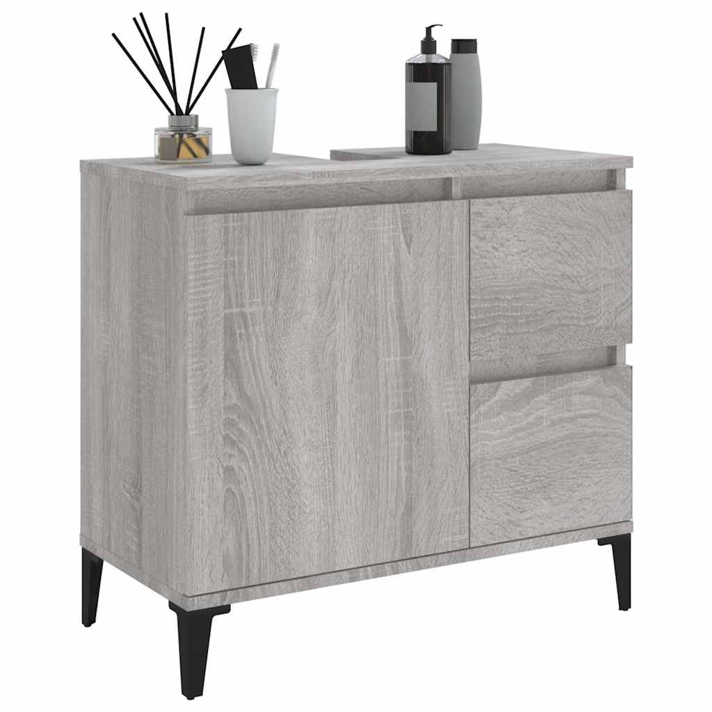 Walplus Engineered Wood Bathroom Cabinet - Grey Sonoma - 65 x 33 x 60 cm - Image 5