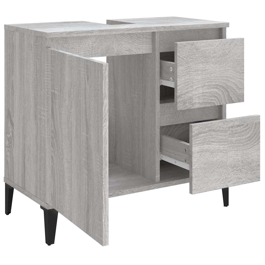 Walplus Engineered Wood Bathroom Cabinet - Grey Sonoma - 65 x 33 x 60 cm - Image 6