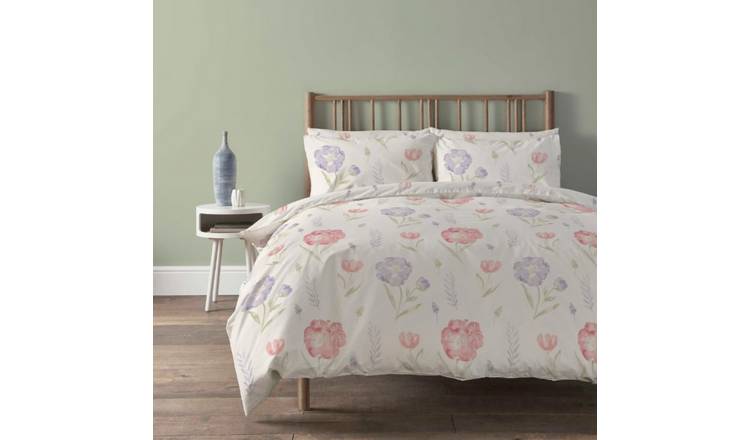 New Edge Blinds Meadow Printed Natural Duvet Set - Double