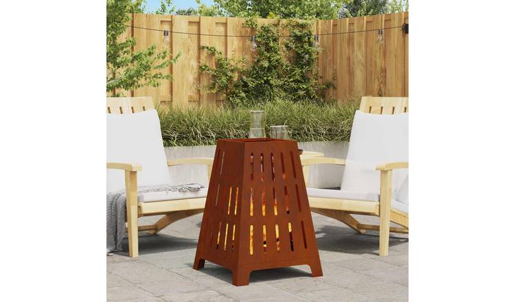 Walplus Steel Fire Pit Weathering - Brown - 50 x 50 x 70 cm